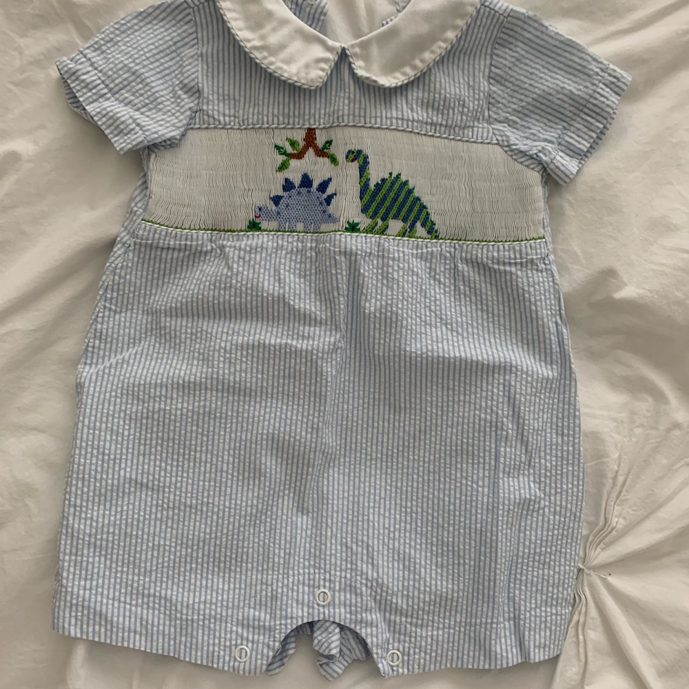 Seersucker baby romper
